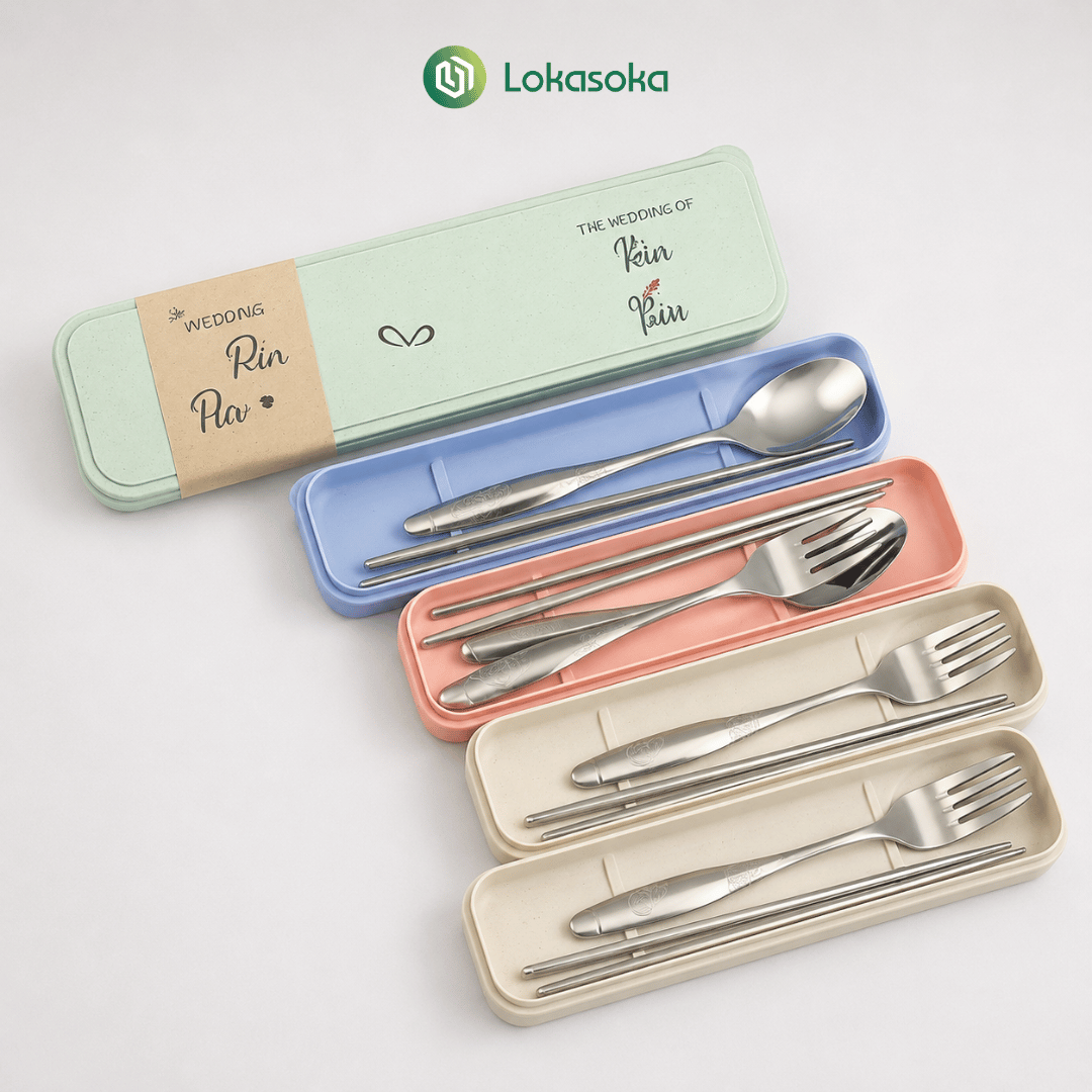 Set Makan Stainless Jerami
